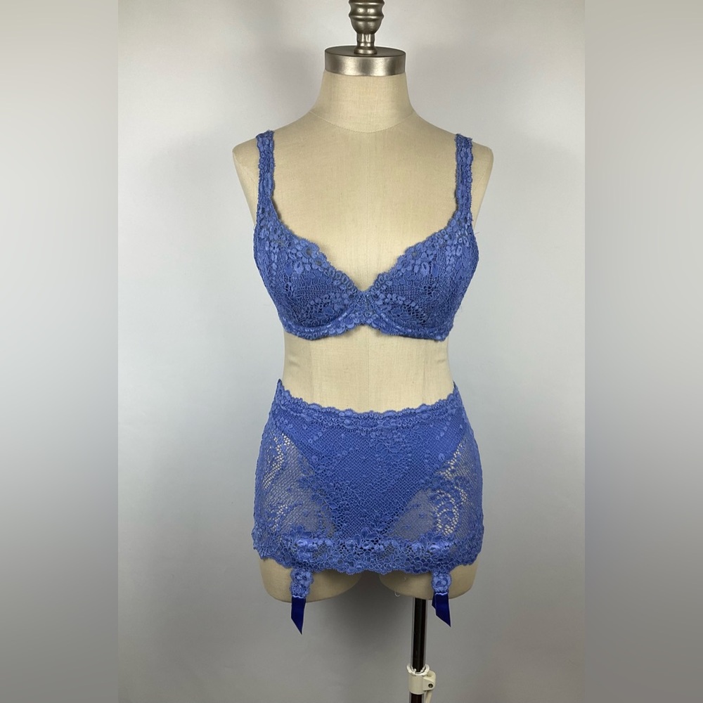 Vintage La Perla Periwinkle Blue Lingerie Set